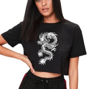 White Dragon top for Women and Girls