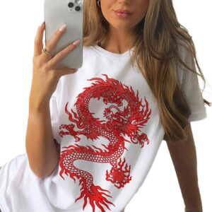 Red Dragon T Shirt for Women and Girls