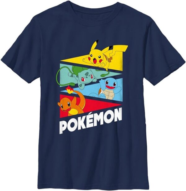 Pokemon Kids Starter Pendents Boys Short Sleeve Tee Shirt - Image 3