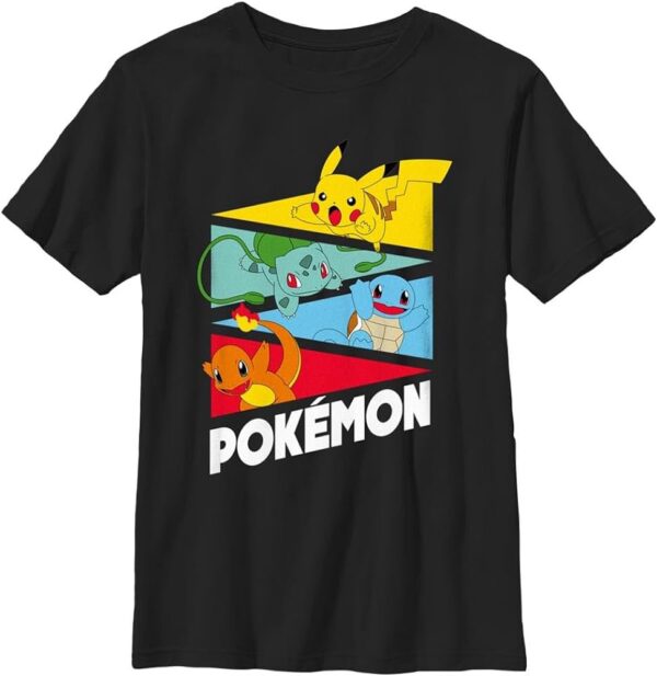 Pokemon Kids Starter Pendents Boys Short Sleeve Tee Shirt - Image 2