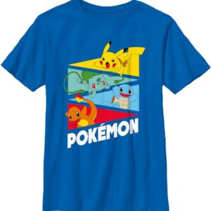 Pokemon Kids Starter Pendents Boys Short Sleeve Tee Shirt