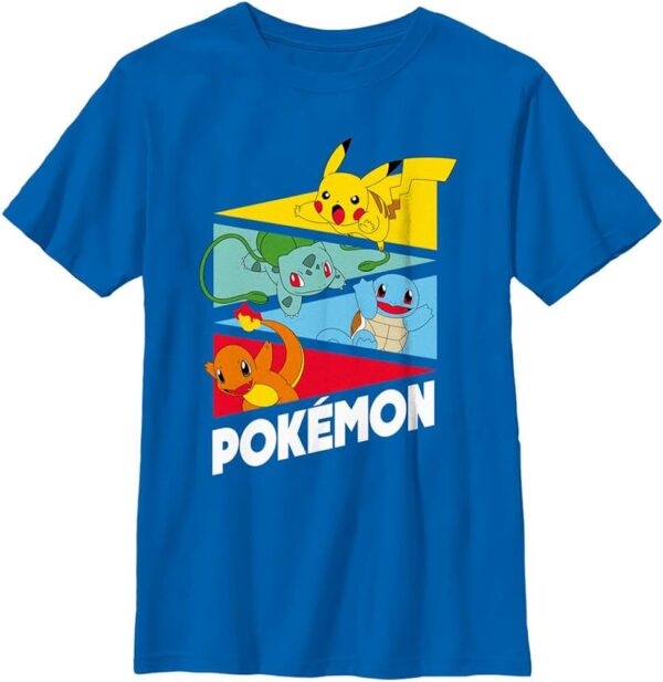 Pokemon Kids Starter Pendents Boys Short Sleeve Tee Shirt