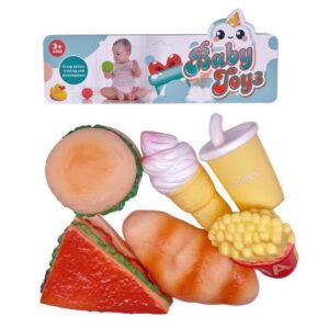 6 PCs Rubber Food items for Kids toys for Toddlers
