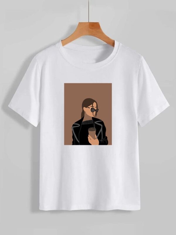 Women face printed t-shirt for Girls