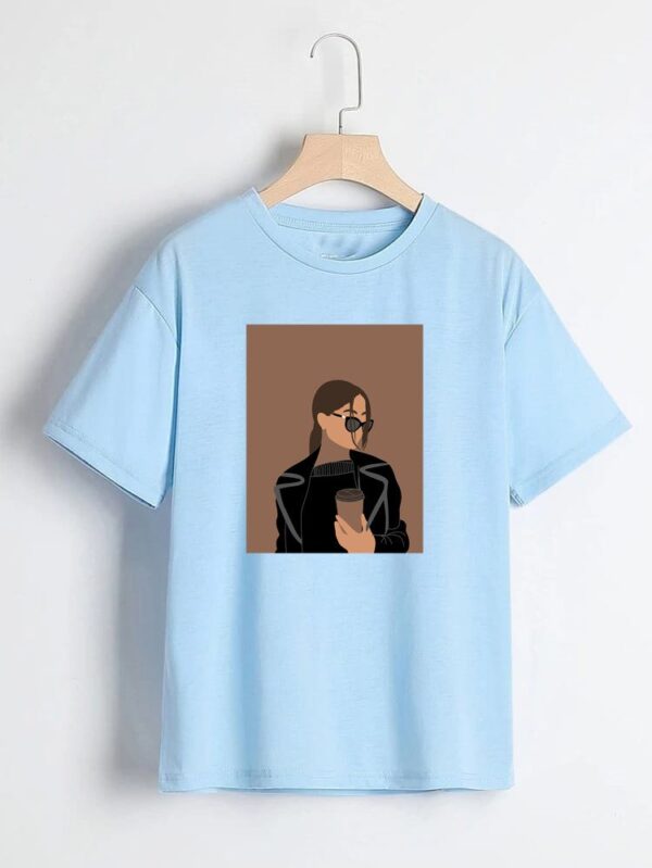 Women face printed t-shirt for Girls - Image 3