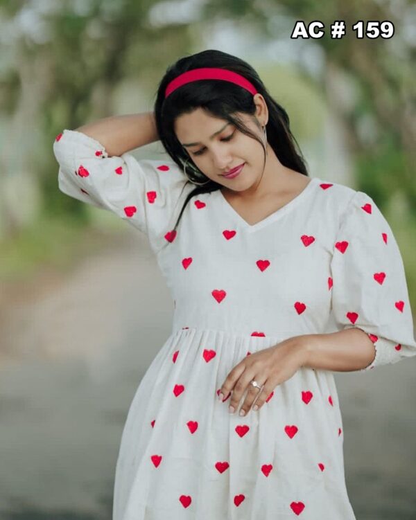 Heart Embroidery Jhabla Style Top - Image 2
