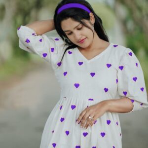 Heart Embroidery Jhabla Style Top