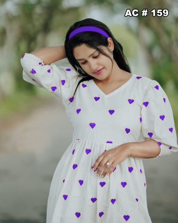 Heart Embroidery Jhabla Style Top