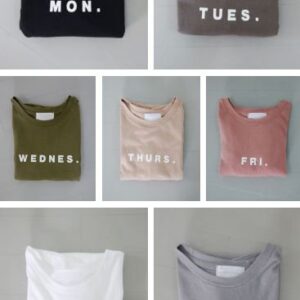 Pack of 7 Weekdays printed t-shirt for Women and Girls