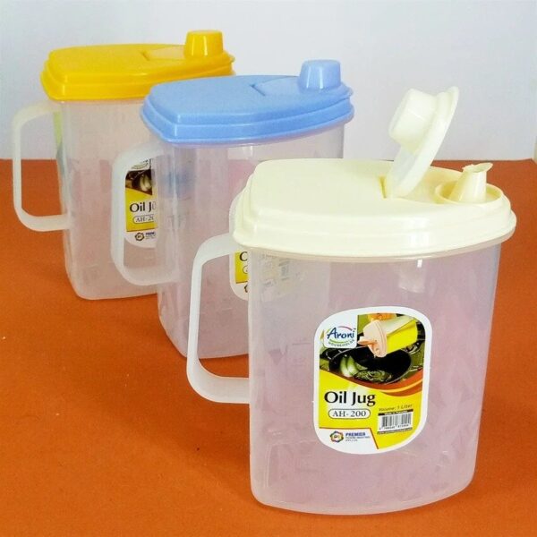 ARONI 1-LITRE KITCHEN PLASTIC OIL JUG - Image 2
