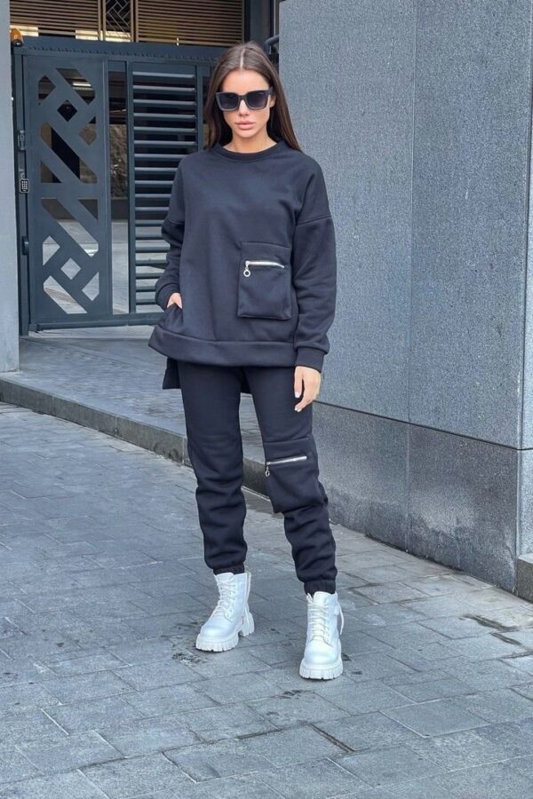 Winter Pocket Style Fleece tracksuit for Women - Image 5