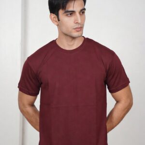 Plain Maroon half Sleeves t-shirt for Men