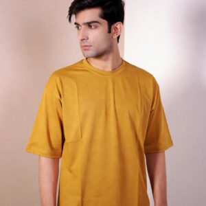 Plain Mustard half Sleeves t-shirt for Men