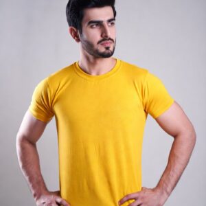 Plain Yellow half Sleeves t-shirt for Men