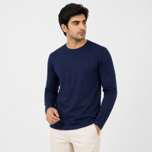 Navy Blue Full Sleeves t-shirt for Men