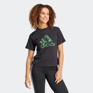ADIDAS WOMEN FLORAL GRAPHIC BIG LOGO T-SHIRT